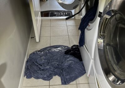 Front load washer slowly leaking into the tub causing to door to open and water to leak on the floor.