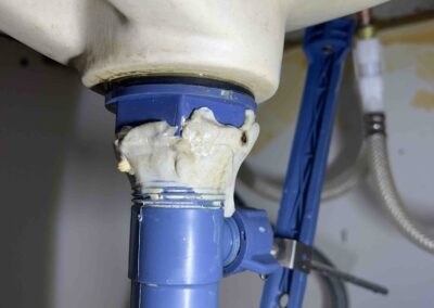Sink drain leaking at several connections and the previous plumber tried to fix it with pipe putty which ended up causing more damage was caught during our Shield Home Watch Service Call in Lakewood Ranch and Manatee County!
