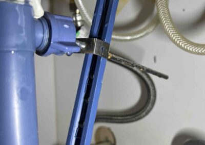 Sink drain leaking at several connections and the previous plumber tried to fix it with pipe putty which ended up causing more damage was caught during our Shield Home Watch Service Call in Lakewood Ranch and Manatee County!