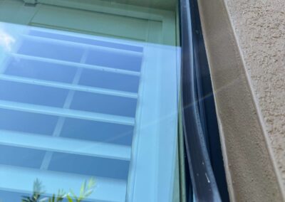 Window frame damaged was witnessed during our Shield Home Watch Service Call