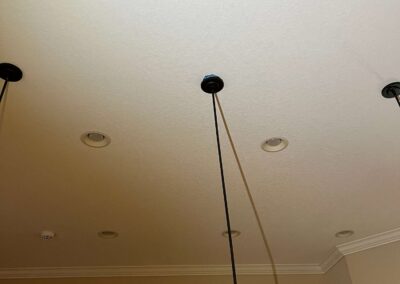 Hanging light falling from the ceiling was witnessed during our Shield Home Watch Service Call