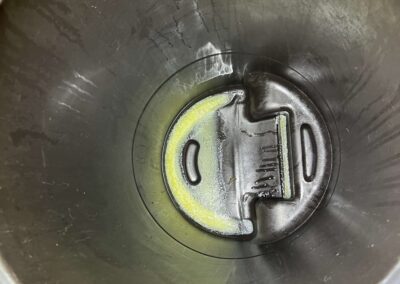 Melted butter left in garbage can causing strong odor was witnessed during our Shield Home Watch Service Call