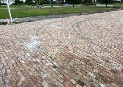 Vendor Drove a Little to Quick Causing Tire Marks on the new Paver System was identified during our Shield Home Watch Service Call