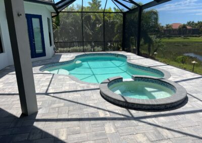 A potential pool leak was identified. The pool was turned off to prevent damage and the pool service company was called and was identified during our Shield Home Watch Service Call