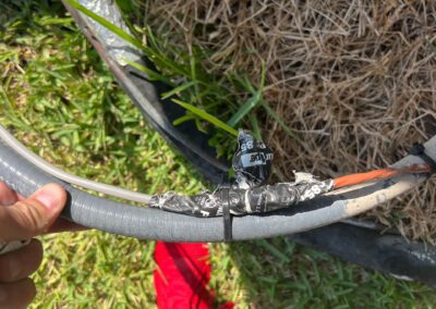 Landscaper Tried to Repair AC Damage was identified during our Shield Home Watch Service Call