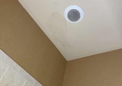 Ceiling Staining after Heavy Rains was identified during our Shield Home Watch Service Call