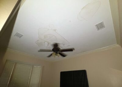 Ceiling Staining after Heavy Rains was identified during our Shield Home Watch Service Call