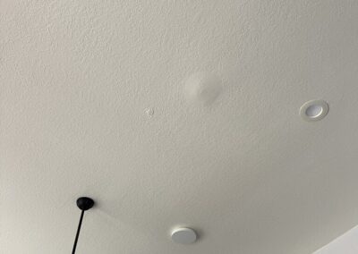Paint bubble formed on the Lanai ceiling where a potential roof leak is occurring in Esplanade Golf and Country Club at Lakewood Ranch was identified during our Shield Home Watch Service Call