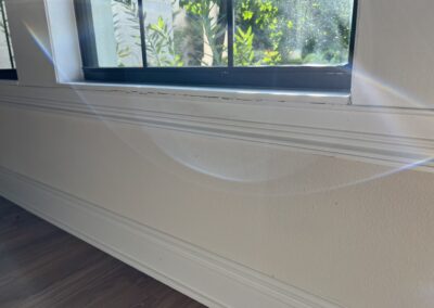 Cracking caulking under a window with potential signs of water getting in the house in Lakewood Ranch Country Club East was identified during our Shield Home Watch Service Call
