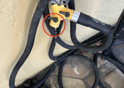 Leaking outside hose bib in this Holmes Beach rental property was identified during our Shield Home Watch Service Call.