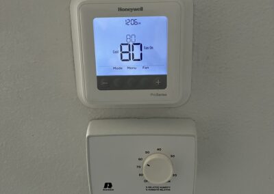 This customer left their AC fan in the "On" position and not the "Auto" position forcing the fan to run constantly was identified during a Home Watch Service Call in the Del Webb BayView in Parrish Florida.